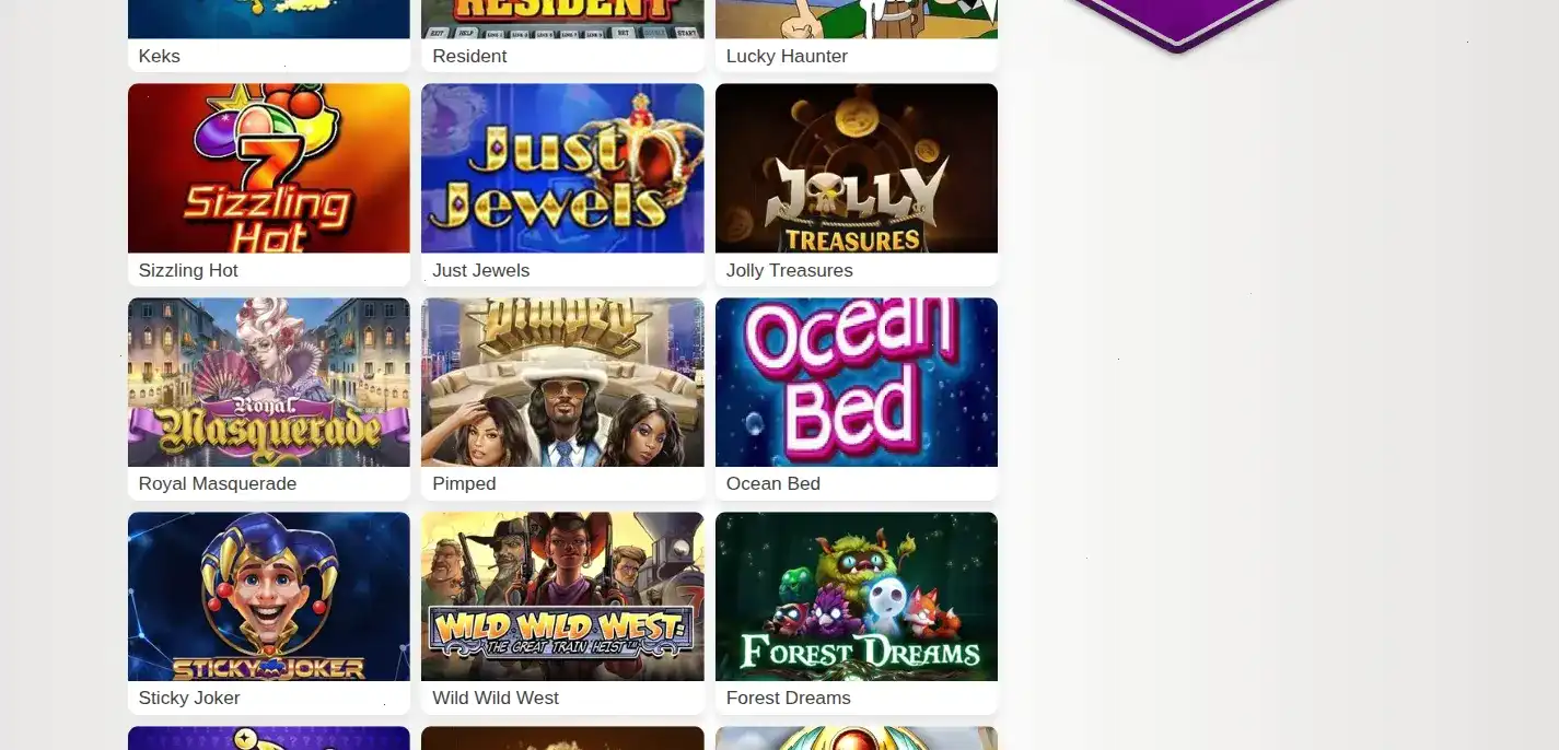 Официальный сайт Fresh casino - интерфейс